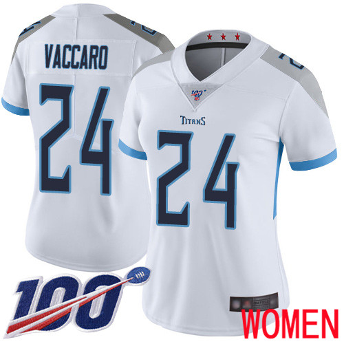 Tennessee Titans Limited White Women Kenny Vaccaro Road Jersey NFL Football #24 100th Season Vapor Untouchable->youth nfl jersey->Youth Jersey